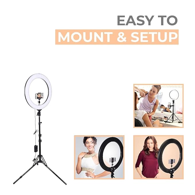 10 Incehs LED Ring Light with 7Ft Stand - USB Powered Color Switch Mode Brightness Control Dual Temperature for Video