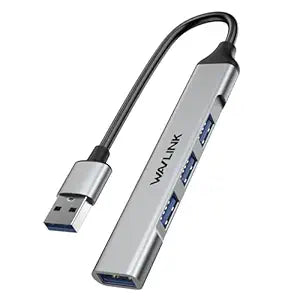 WAVLINK 4-Port USB Hub 2.0/3.0 Splitter for MacBook Pro/Air, Aluminum Multiports USB Expander, Ultra Slim Portable Data Adapter Compatible with Windows/Mac/Android/Linux