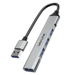 WAVLINK 4-Port USB Hub 2.0/3.0 Splitter for MacBook Pro/Air, Aluminum Multiports USB Expander, Ultra Slim Portable Data Adapter Compatible with Windows/Mac/Android/Linux