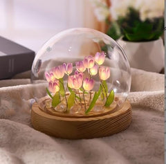 3D Crystal Moon Lamp – Engraved Crystal Ball LED Night Light with Wooden Base, USB Powered, Ideal for Home & Office Décor, Birthday Gift for Adults (Warm White)