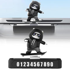 Car Dashboard Decoration Sliding Skateboarding Panda Toy | Cute Moving Panda Ornament for Car Interior, Funny Wobble Toy for Dashboard, Funny Car Decoration Gift (Classic)